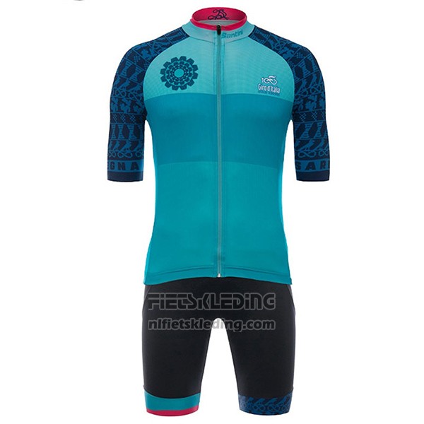 2017 Fietskleding Giro d'Italia Sardegna Lichtblauw Korte Mouwen en Koersbroek